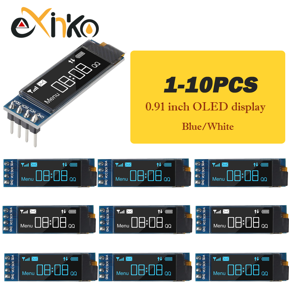 Home Automation Arduino - 1-10 stuks 0,91 inch OLED-displaymodule Wit/Blauw