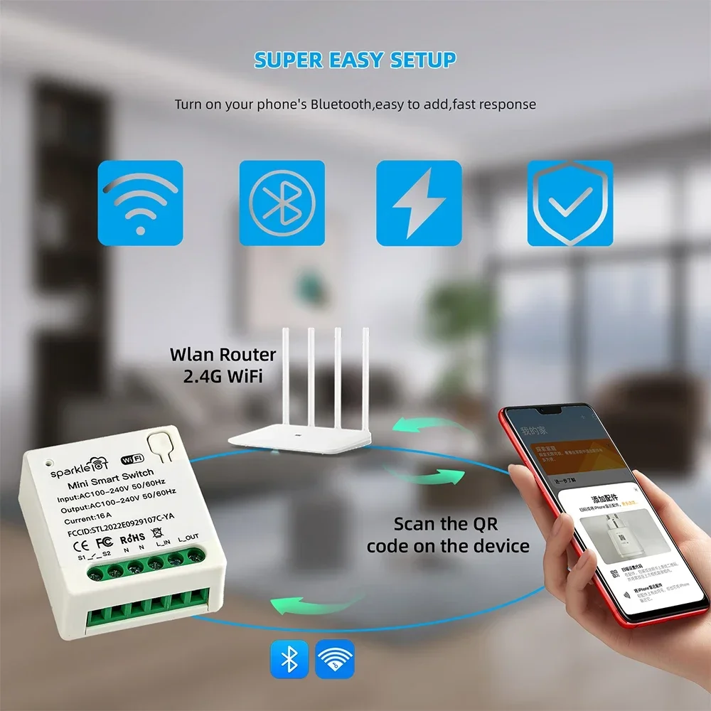 16A Matter WIFI Smart Switch A - Diy Home Automation System recensie en prijs