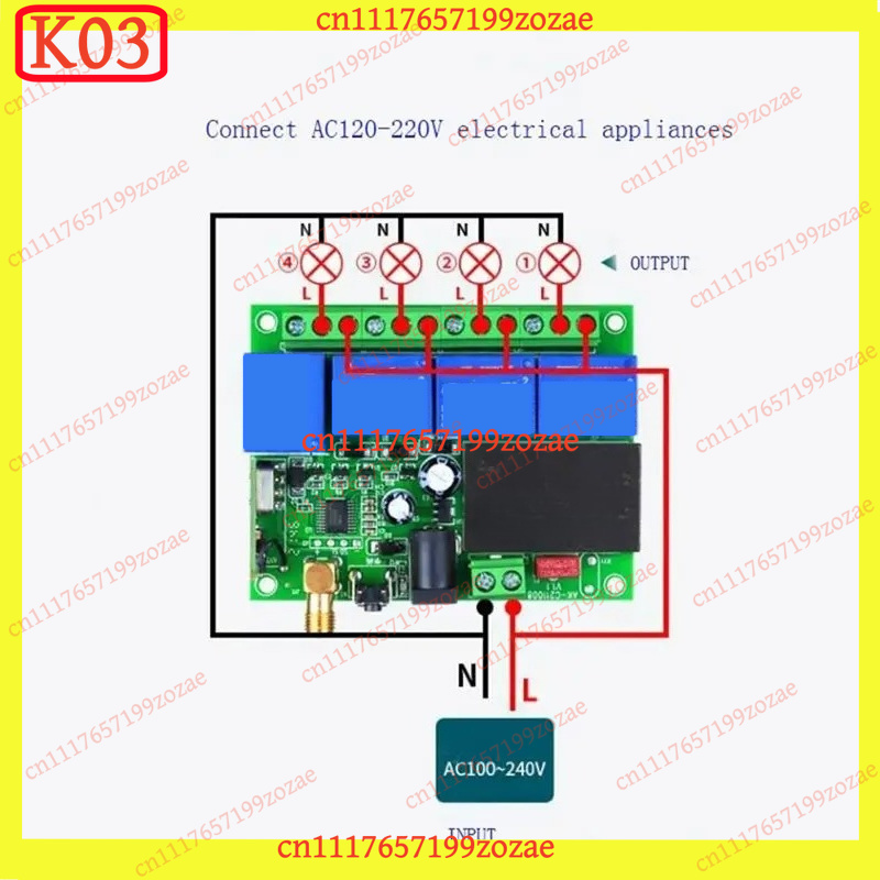DC12‑36V 4CH Relais Ontvanger  - 433Mhz Receiver Module recensie en prijs